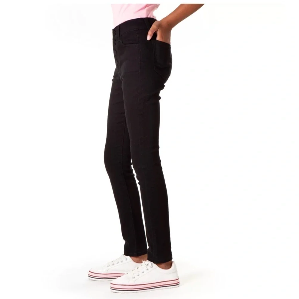 JORDACHE Girls size 18 slim black high rise super skinny stretch denim j…